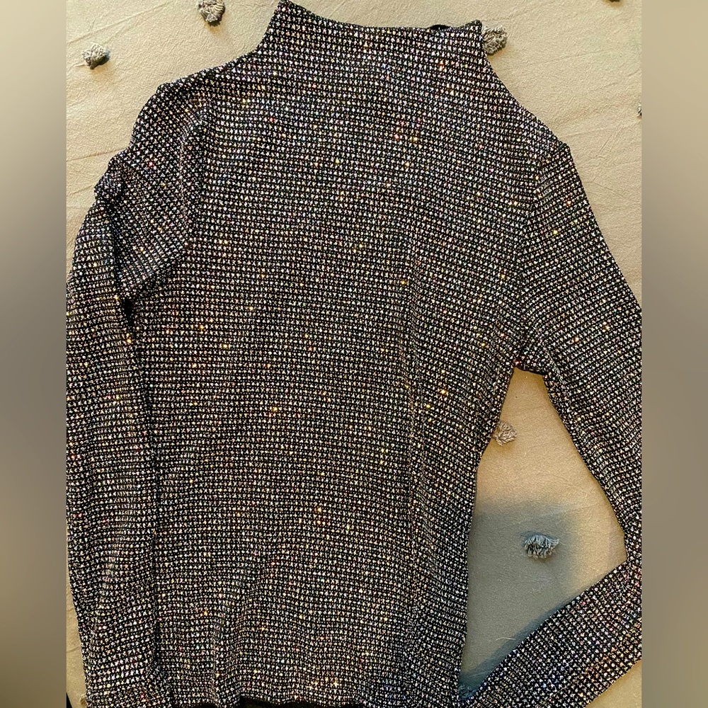 NWT sparkle glitter high-neck long sleeve top from H&M